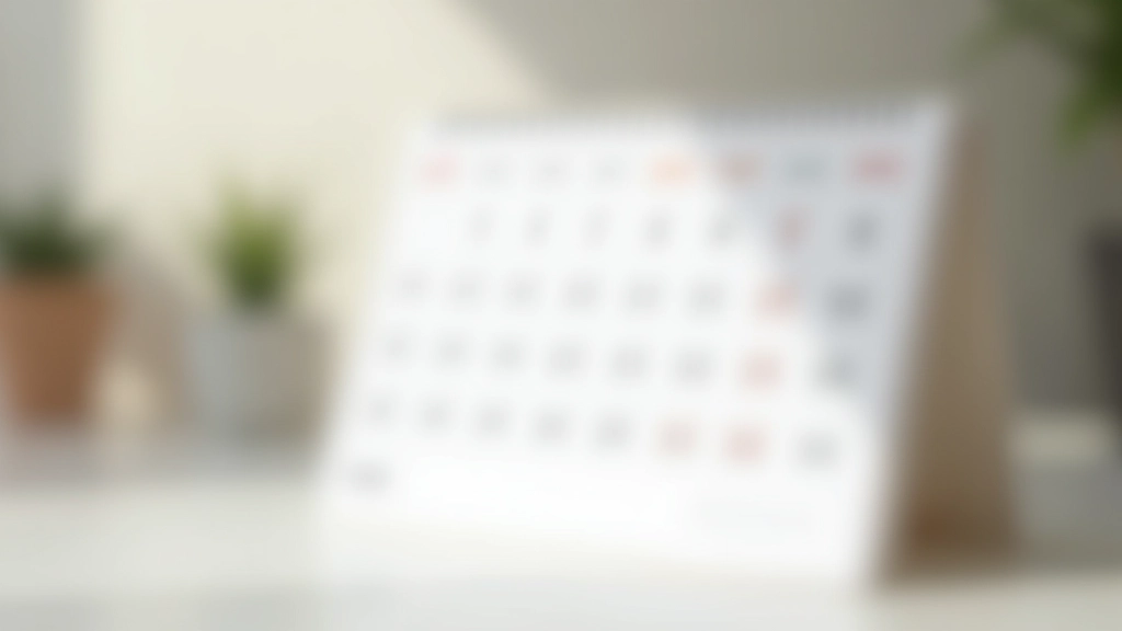 Calendário com datas marcadas para rastreamento de hábitos diários, anotações simples, ambiente de escritório organizado