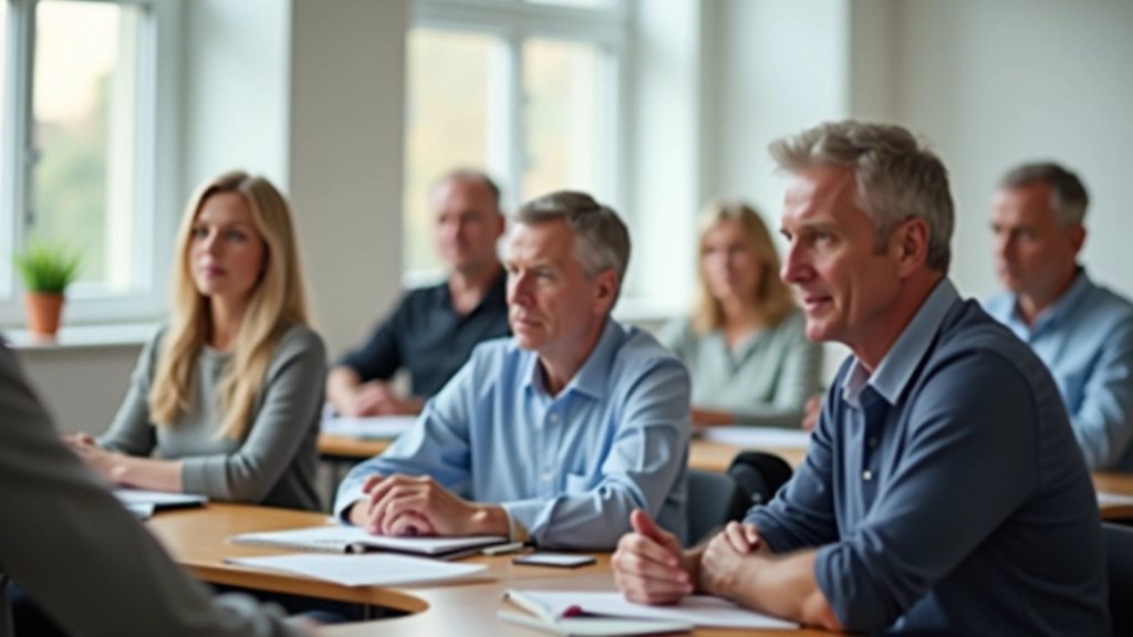 Sala de treinamento cerebral com adultos maduros em exercícios de concentração